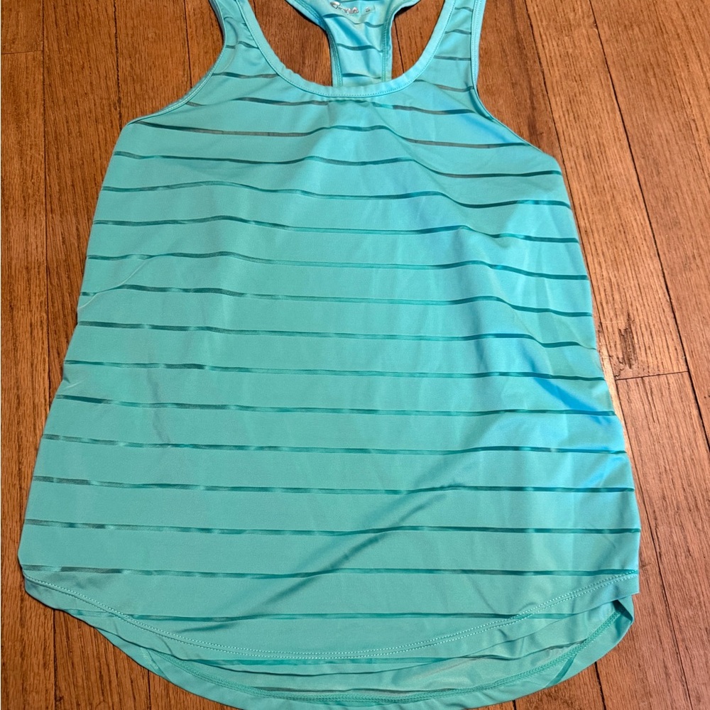 Women's Teal Striped Racerback Tank Top